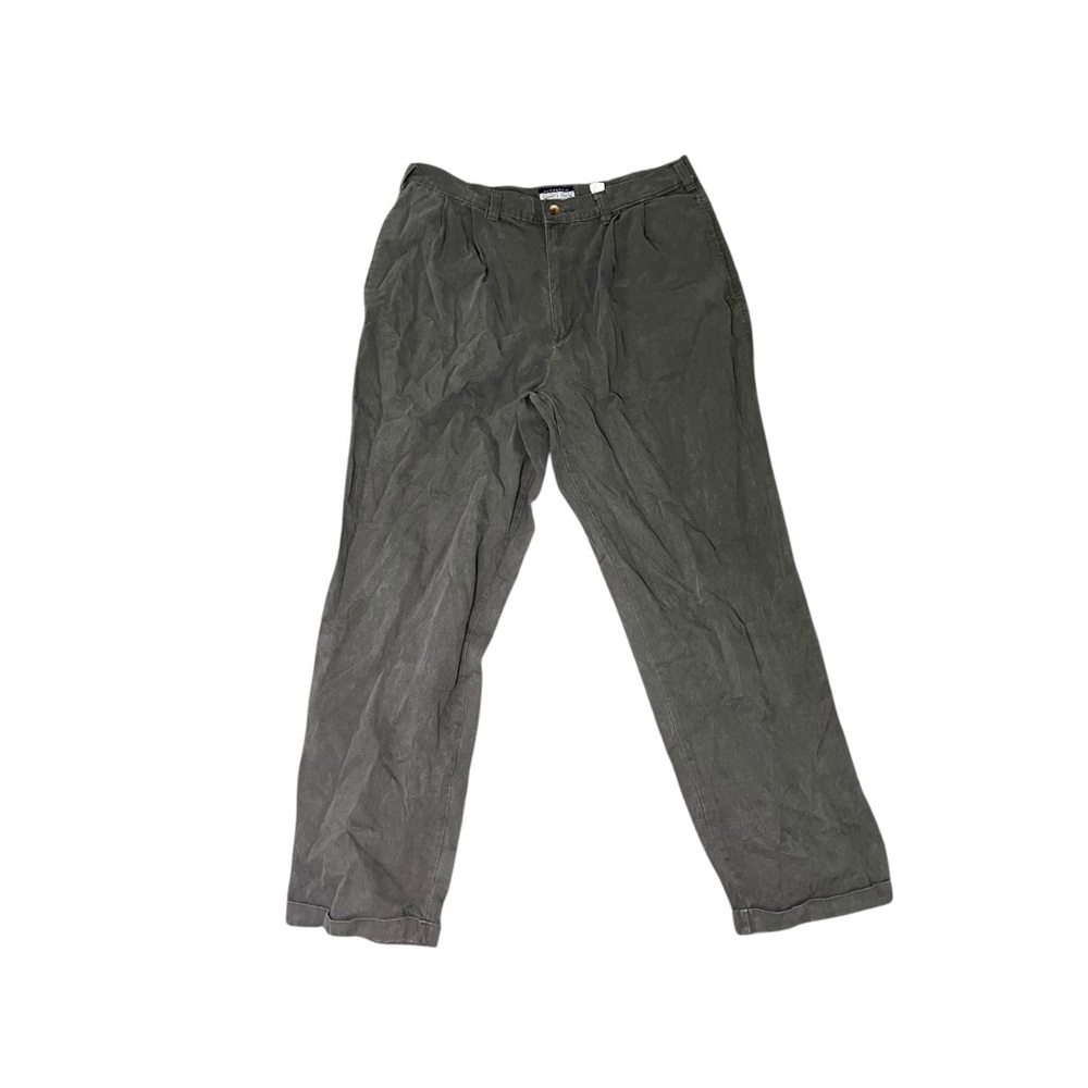 Vtg 90s County Seat Pleated Brushed Twill Pants Normcore Dadcore Charcoal 36x32